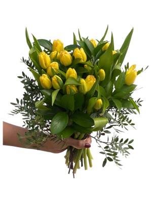 Ramo de 20 tulipanes amarillos