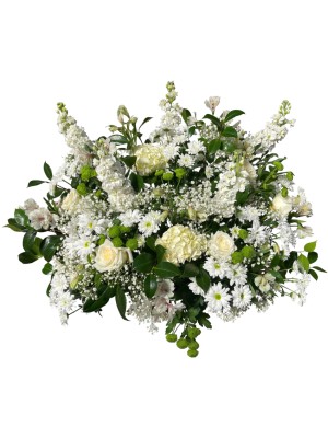 Centro de flores tono blanco