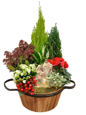 Cesta de navidad con luces