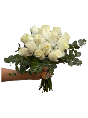 Ramo de novia 24 rosas blancas